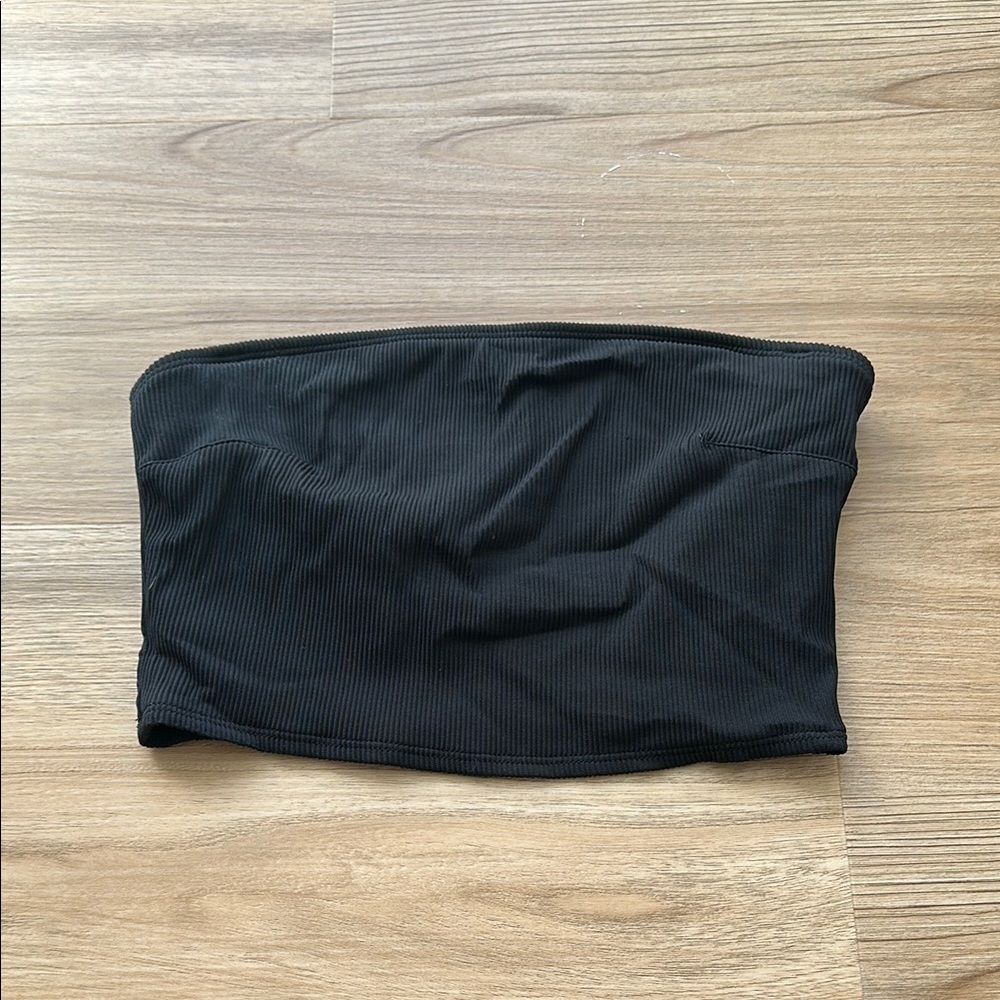AERIE Black Strapless Bandeau Top